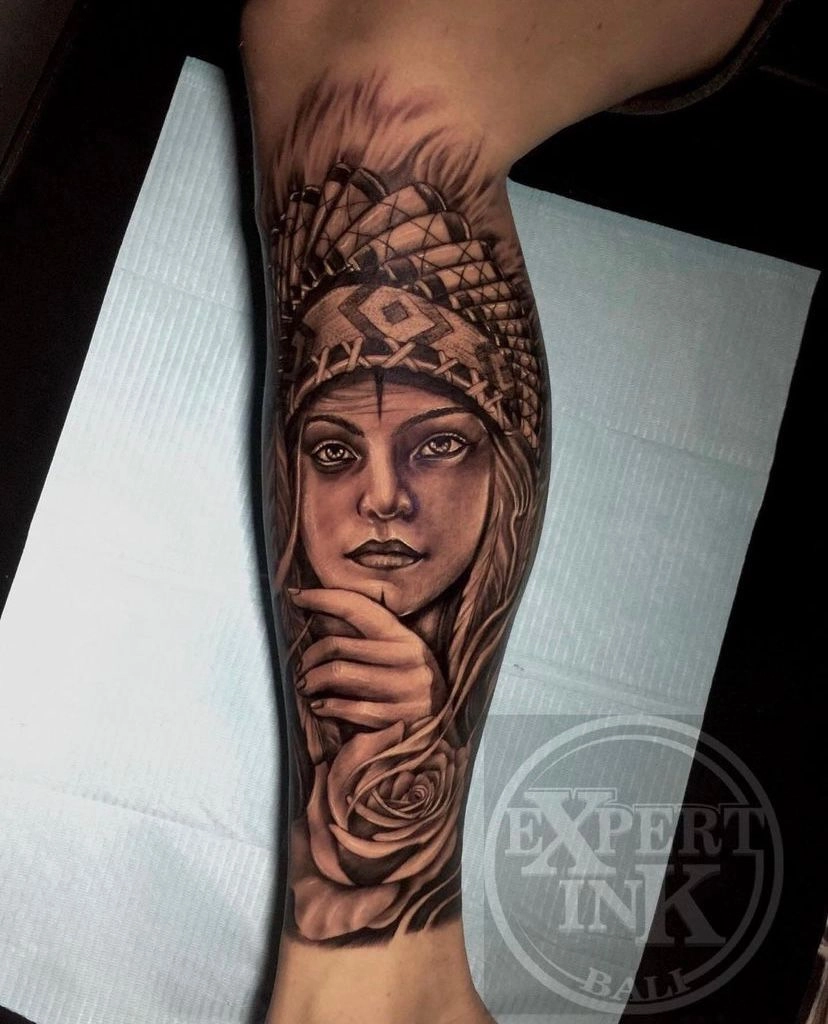 Authentic Apache Native American tattoo by premier Bali artists Expert Ink Bali Tattoo Seminyak