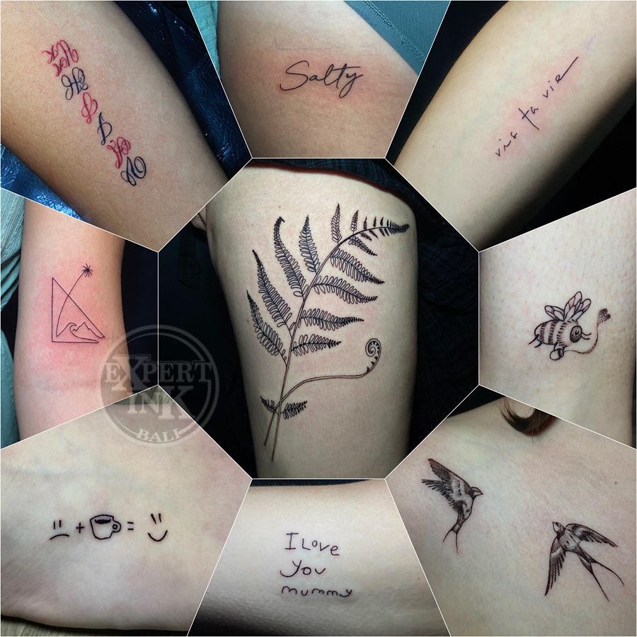 Tiny tattoos in Kuta that carry big meaning. Walk-in services for small, meaningful designs. Express yourself with delicate and impactful ink.